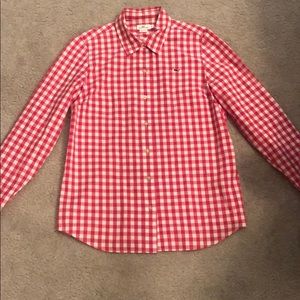 Vineyard Vines pink and white gingham blouse